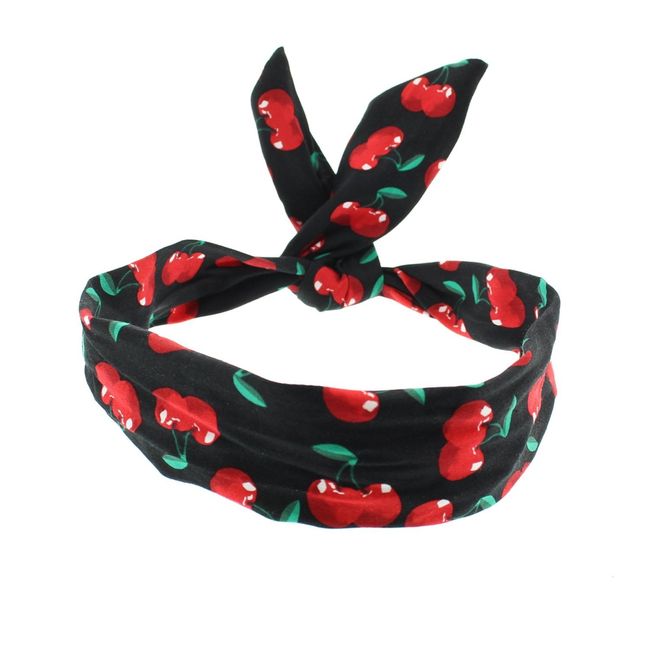 Zac's Alter Ego Rockabilly Cherry Print Wire Headband