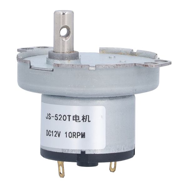 12 Volt Motor, 10RPM DC12V JS‑520T High Torque Dc Motor Reduction Geared Industrial Control Supplies for Art and Craft Lighting for Popcorn Machines