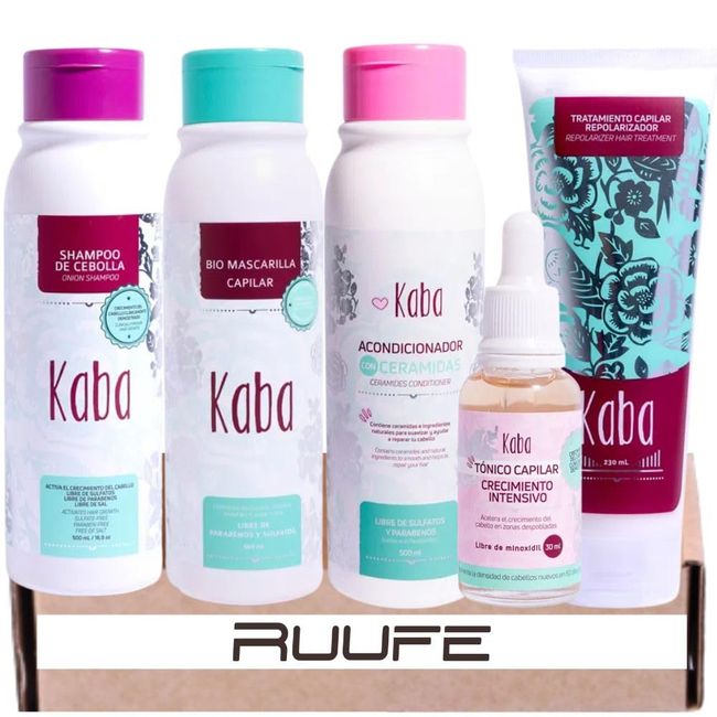 Onion Shampoo Kaba (5 pack) Shampoo de Cebolla kaba Biomascarilla kaba Tonico Capilar Repolarizador Capilar kaba y acondicionador de ceramidas kaba