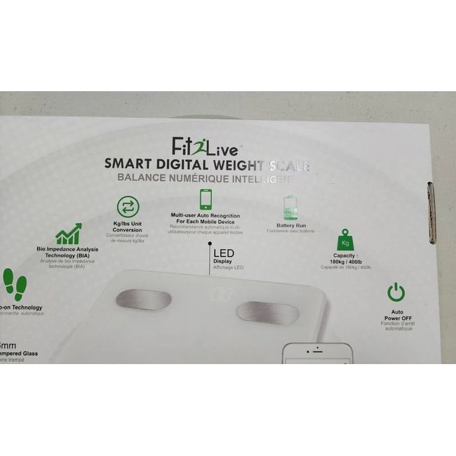 Fit2live Smart Digital Weight Scale Bluetooth Google Play Apple Phone App for  sale online