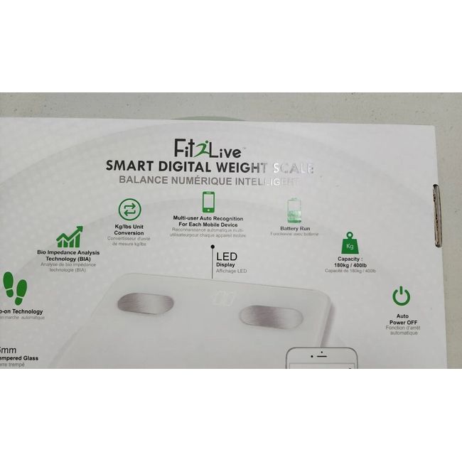 Fit2live Smart Digital Weight Scale Bluetooth Google Play Apple Phone App  for sale online