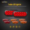 Partsam 12V Led Trailer Lights Waterproof, 2Pcs 6 Inch Oval Led Trailer Tail Lights Stop Turn Brake Tail Lights, 8x Mini Oval Led Marker Clearance Lights Utility boat RV Camper cargo dump Trailer
