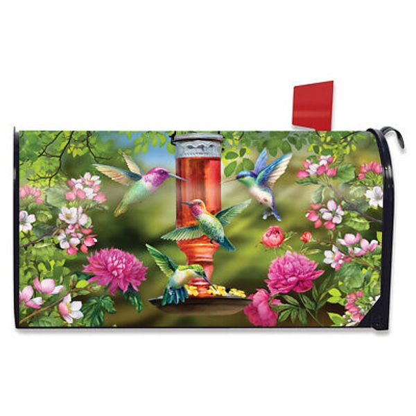 Hummingbird Feeder Spring Large Magnetic Mailbox Cover Oversized Briarwood Lane