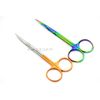 2 PC IRIS MICRO SCISSORS 4.5" CURVED STRAIGHT GERMAN RAINBOW SCISSORS SURGICAL 