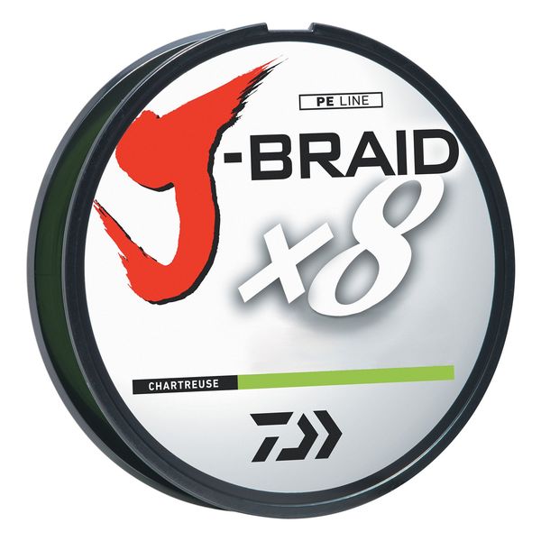 Daiwa J-BRAIDX8, Filler Spool, Chartreuse, Mono Dia.= 10lb.