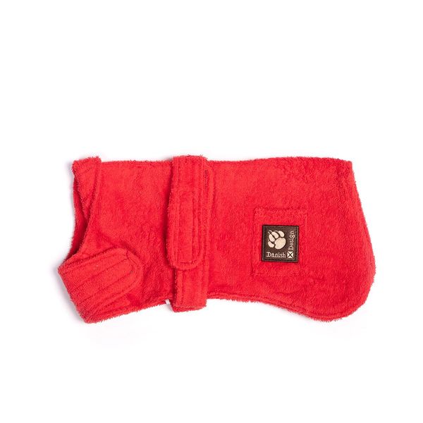 Danish Design Red Ultra Absorbent Adjustable Drying Toweling Robe 20 Inch/50 cm