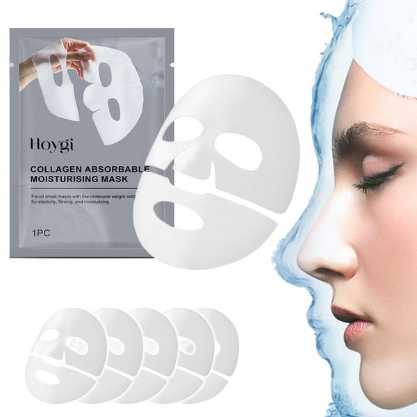 Bio Collagen Face Mask Overnight, 5 Pcs Collagen Mask Face Masks Skincare, Anti Wrinkle Collagen Face Mask to Nourishing,Bio-Collagen Deep Hydrating Overnight Mask Korean Skincare