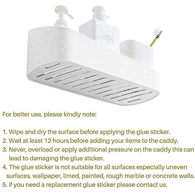 Shower Caddy Adhesive Shower Shelf No Drilling Stick on Shower