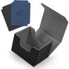 Deck Case, Trading Card Case, Compatible with Various Card Games (Vertical Insert, Black x Blue)