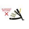 DG® Cut Throat Razor Kit - 24k Gold Plated Swing Lock with Matt Royal Black Color - Straight Edge Razor for Barbers & Personal Use - Stainless Steel - Beard Shaving Razor