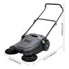 Walk-behind Hand Push Floor Sweeper 25.6" Width 5 Gallon Waste Container