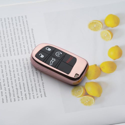 WTSHOPME Key Fob Cover Fit for Jeep Transparent Grand Cherokee Renegade Dodge RAM Durango Challenger Smart Key