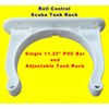 Roll Control PVC 11" Track Bar w/ Adjustable Scuba Tank Racks dive rack holder