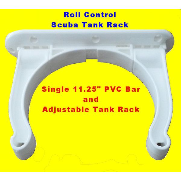 Roll Control PVC 11" Track Bar w/ Adjustable Scuba Tank Racks dive rack holder