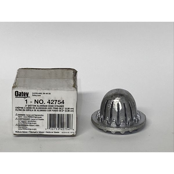 OATEY 42754, 2” Bottom Aluminum Dome Strainer New