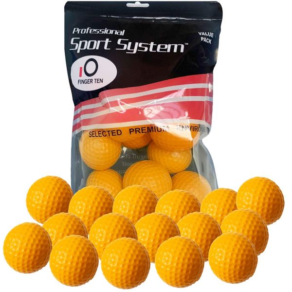 FINGER TEN Golf Practice Balls Elastic Foam Soft Value 12 Pcs, Golf Training Ball Spone Dimpled Exercise for Home Office Indoor Outdoor (Orange, 12 Pack)