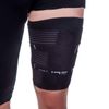 Pure Athlete Thigh Compression Sleeve – Adjustable Straps Quad Wrap Support Brace, Hamstring Upper Leg (1 Sleeve - Black, Large)