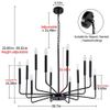 Modern Farmhouse Lighting  Pendant Light，12-Light Rustic Candle Ceiling Light