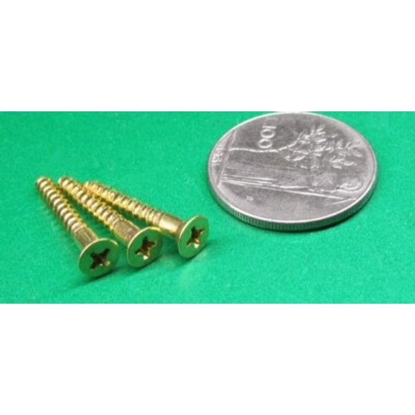 Brass #6  Phillips Flat Head Wood Screw x 1.00" Length, 100 Pcs