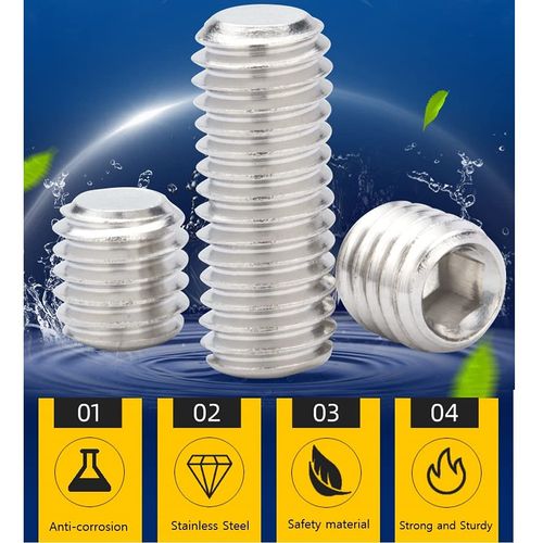 ANSIEDIO Grub Screws Allen Key Screws Stainless Steel Cup Point Hex Grub Machine Screw, M3×2mm,30 pcs