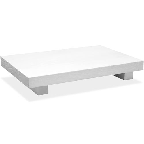 Wood Riser Tray Soap, Stand Soap Tray for Kitchen Sink, Wood Pedestal for Kitchen Counter Sink Stand Decorative Rustic Bathroom Dishes Plant Bottles Candles Display(9 x 6 Inch,White)