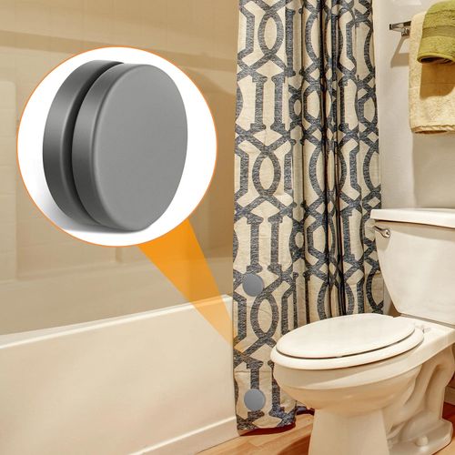 Jetec Shower Curtain Weights 0.6 Pounds Round Magnetic Drapery Weights Tablecloth Magnets Bottom No Sew Curtain Weights Waterproof Magnetic Curtain Weights for Shower Curtain(Gray, 12 Pairs)