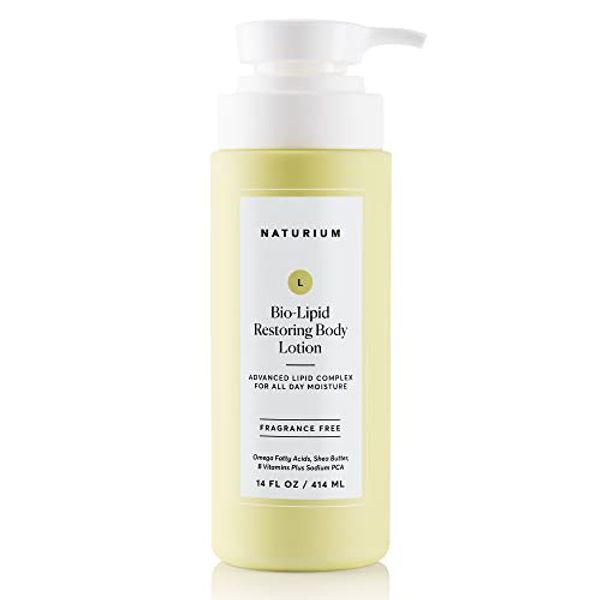Naturium Bio-Lipid Restoring Moisturizing Body Lotion with Shea Butter, Fragrance Free, 14 oz
