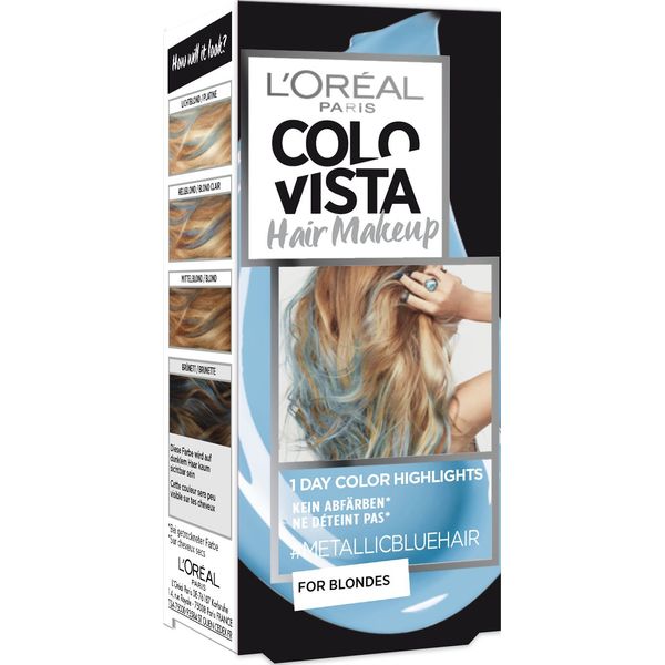 L'OrÃal Paris L'Oréal Paris Colovista Hair Makeup 1-Day-Color-Highlights 2 metallicbluehair