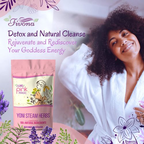 FIVONA Yoni Steaming Herbs for at Home V steam - Pink Magic Recipe for Detox and Cleansing Support PH Balance and Odor Control 2-4 Steam Sessions per Pack