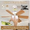 Wood Grain Remote Socket Fan Light ,20" E26 Base Screw in Small Ceiling Fan NEW