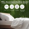 Rayon from Bamboo Sheets Cal King, Luxury Cooling Sheets, White Sheets for Calif