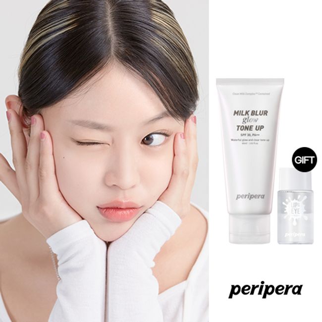 Peripera Milk Blur Tone-up Cream 60ml + (Gift) Lip & Eye Remover 30ml, 003 Rosy