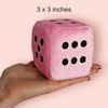 Large Pink Plush Dice for Bunco