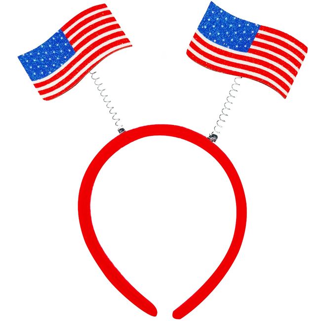 TEBWPIY 4th of July Headband Independence Day Patriotic Head Boppers Party Parade Hair Decoration Supplies American Flag & Stars Headband for Women Kids Girls Hair Hoop Headwear