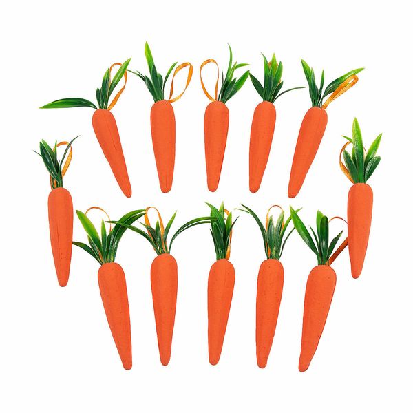 Carrot Hanging Decorations, Easter, Home Decor, 12 Pieces