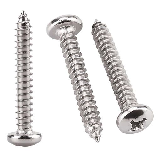 #12 x 1-1/2" (100 Pack) Stainless Steel Phillips Pan Head Wood Screws, Stainless Steel 304 (18-8), Pan Head Sheet Metal Screws Self Tapping for Wood