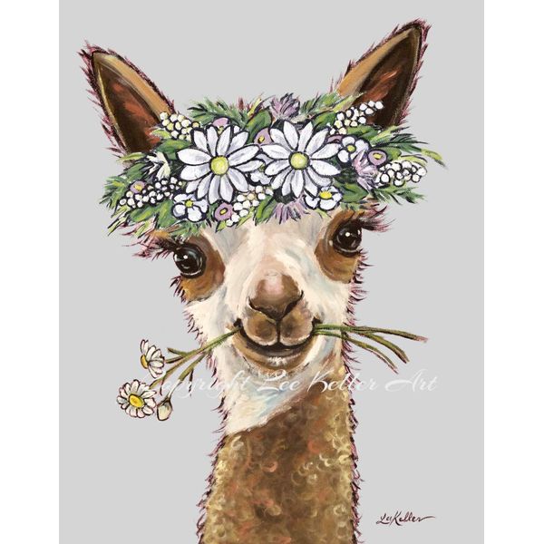 Alpaca art Print, Miss Rosie' Llama art, alpaca lover gift, llama prints