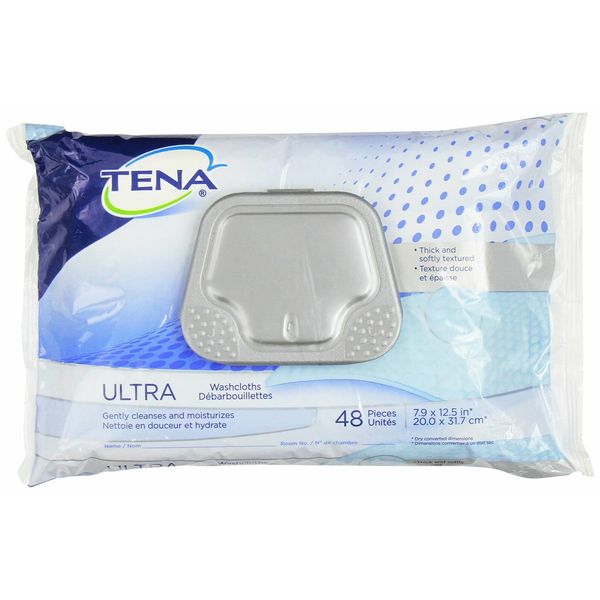 Bath Wipe TENA Ultra Soft Pack ''Aloe / Vitamin E / Chamomile Unscented PK/48''