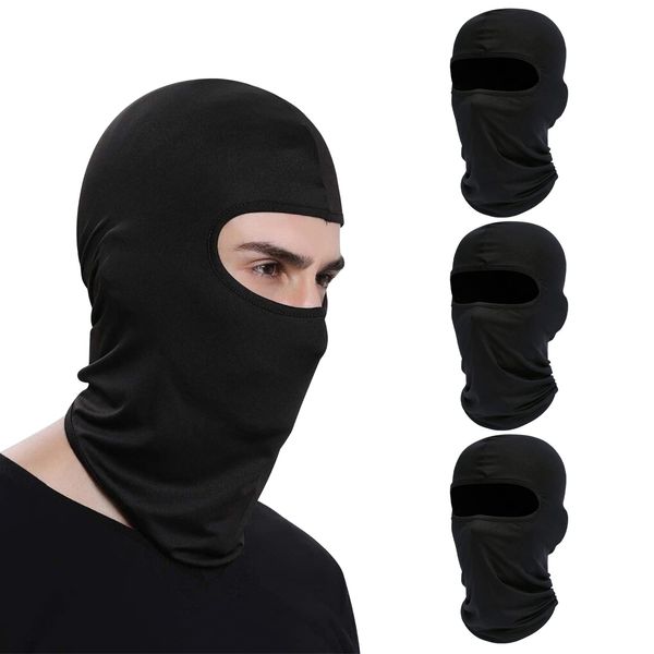 SPOKKI 4 Stück Sturmhaube Balaclavas Gesichtsmaske Schwarz Skimaske Motorrad Sturmhaube UV Schutz Sturmmaske MTB Full Coverage für Frauen Männer Outdoor Sport Winter Sommer (4 Schwarz)