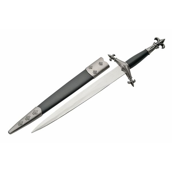 SZCO Supplies Fleur Medieval Dagger Sword, 9-Inch, Black