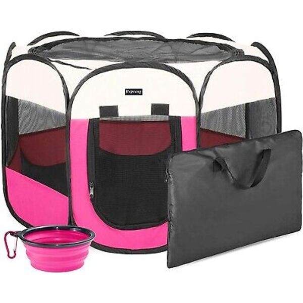 Portable Foldable Pet Playpen & Puppy playpen Pet Tent with Carrying Case SMALL