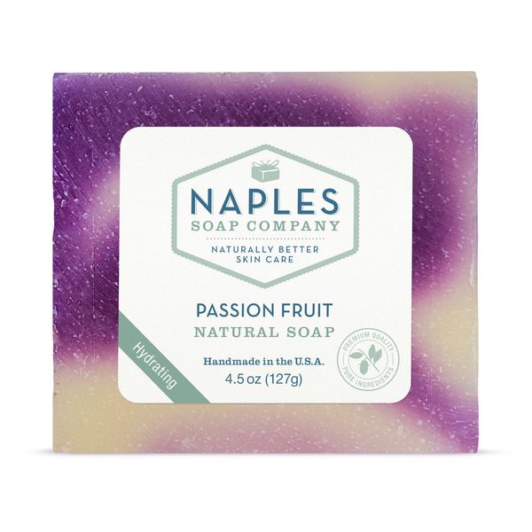 Naples Soap Company Natural Shea Butter and Olive Oil Soap Bar – Antioxidant-Rich, Naturally Moisturizes for Smooth, Supple Skin – No Harmful Ingredients – Passion Fruit, 4.5 oz