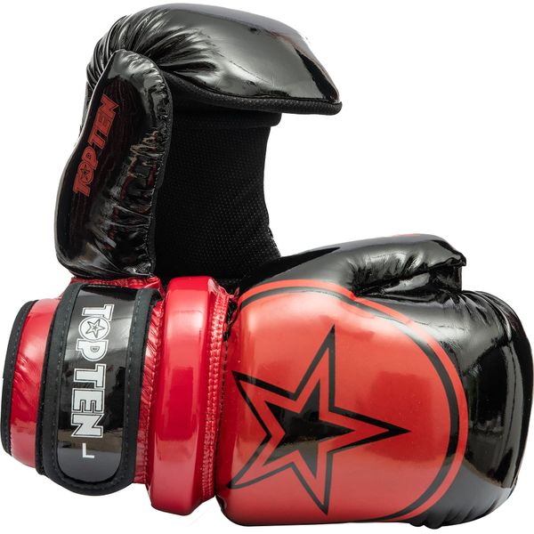 TopTen Pointfighter "Glossy Block Star" - Black/Red, Size S