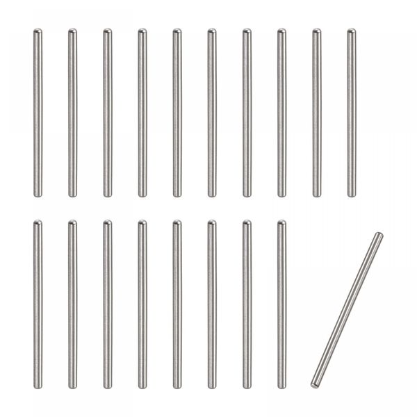 sourcing map 1x20mm Dowel Pins, 20pcs 304 Stainless Steel Round Head Flat Chamfered End Dowel Pin Bunk Bed Pins Shelf Pegs Support Shelves Fasten Elements