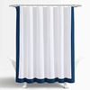 Lush Decor Block Border Shower Curtain, 72" x 72", White & Navy