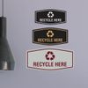 Fancy Recycle Here Sign (Brushed Silver) - Medium