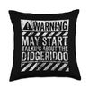 Funny Warning Sign May Start Talking About Didgeridoo Throw Pillow