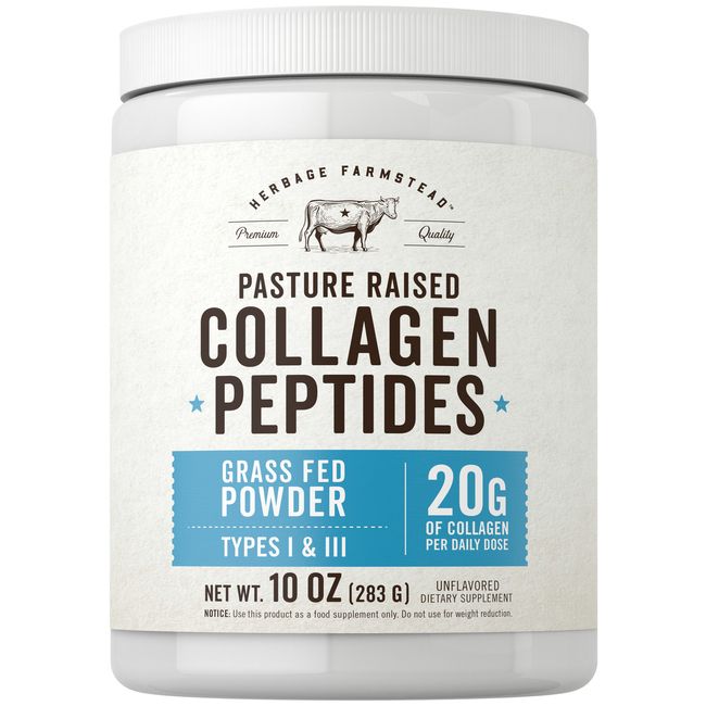 Collagen Peptides Grass Fed Powder | 20 oz | Pasture Raised | by Carlyle