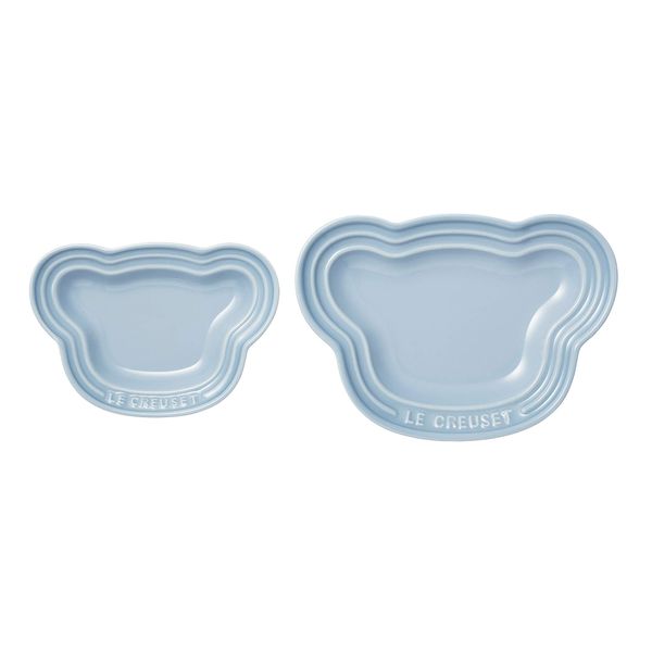 Le Creuset Children's Baby Bear Plate Set, Coastal Blue, Heat Resistant, Cold Resistant, Microwave, Oven Compatible, Baby Shower, First Eating, Boys, Gift