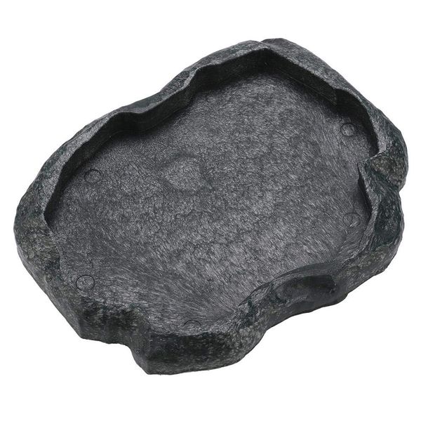 Reptile Food Water Dish Langlebige Reptile Rock Feeder Bowl Schildkröte Eidechse Harz Water Bowl Reptile Terrarium Food Dish(M-Grün)